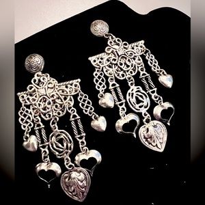 Women’s Multi Heart Charm Earrings (aluminum silver)